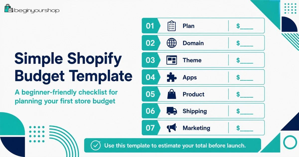 Simple Shopify budget template for new store owners
