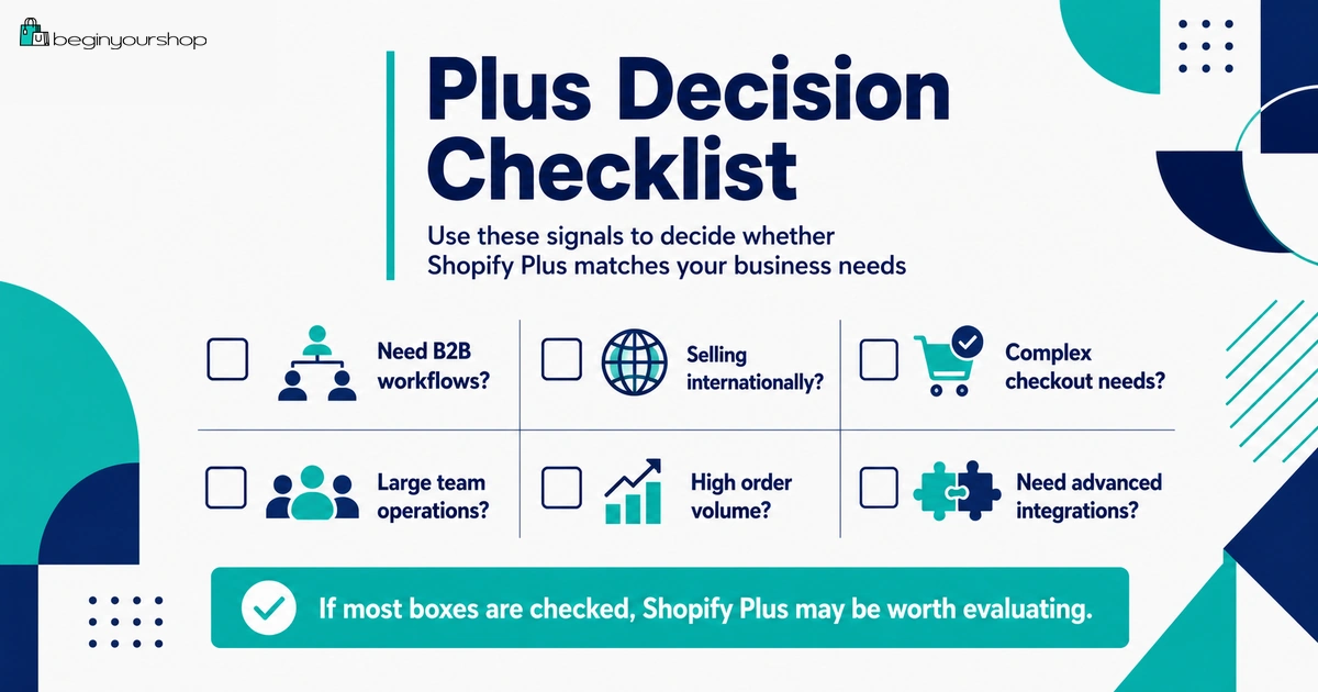 Checklist for deciding whether to evaluate Shopify Plus