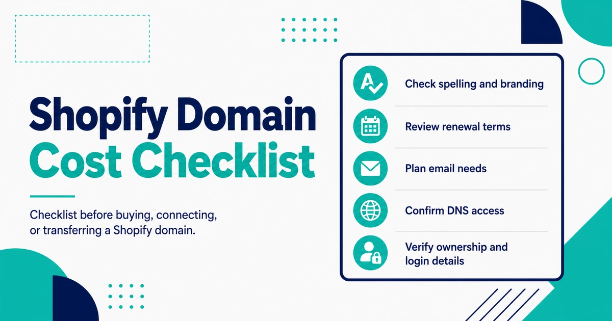 Checklist before buying connecting or transferring a Shopify domain
