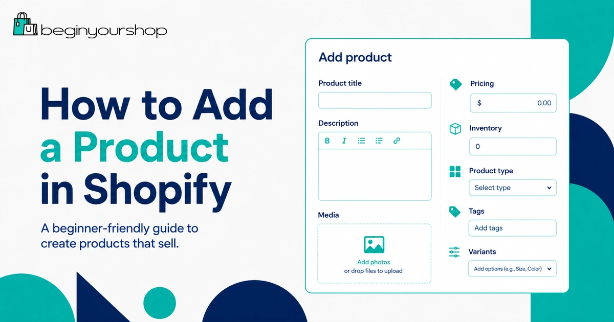Shopify add product screen in the Shopify admin