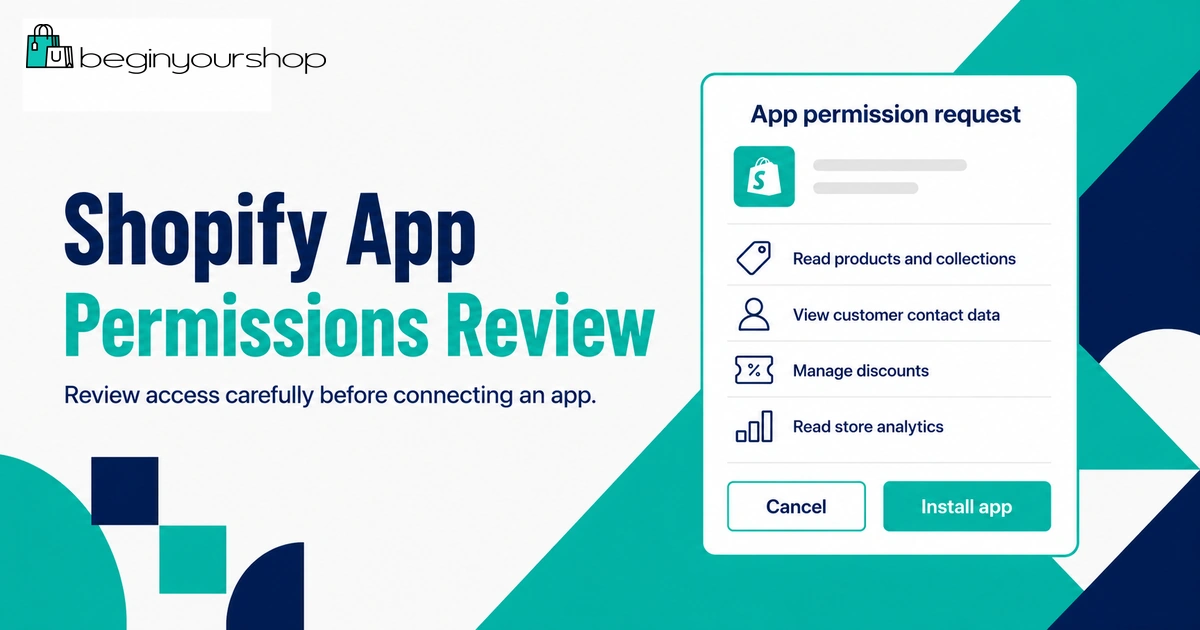 Shopify app permissions review screen