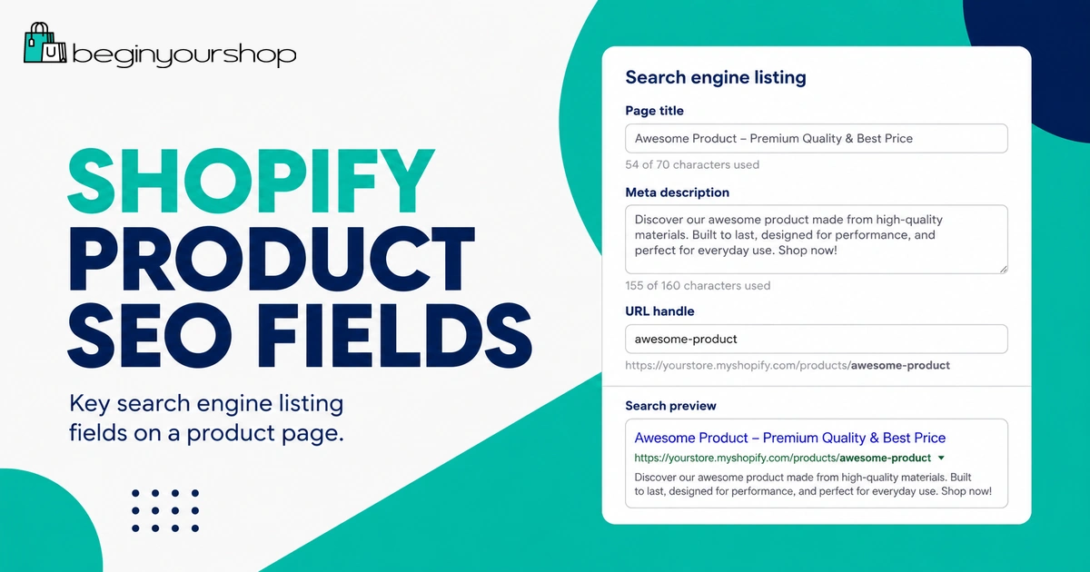 Shopify product search engine listing fields
