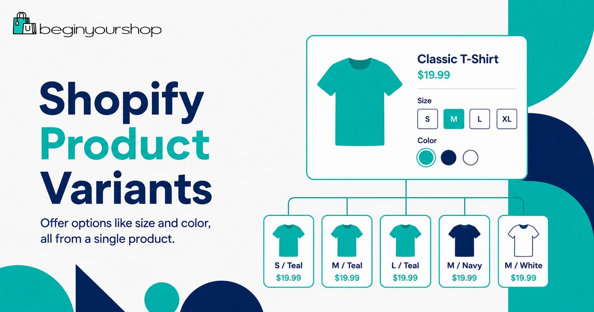 Shopify product variants explained with size and color examples