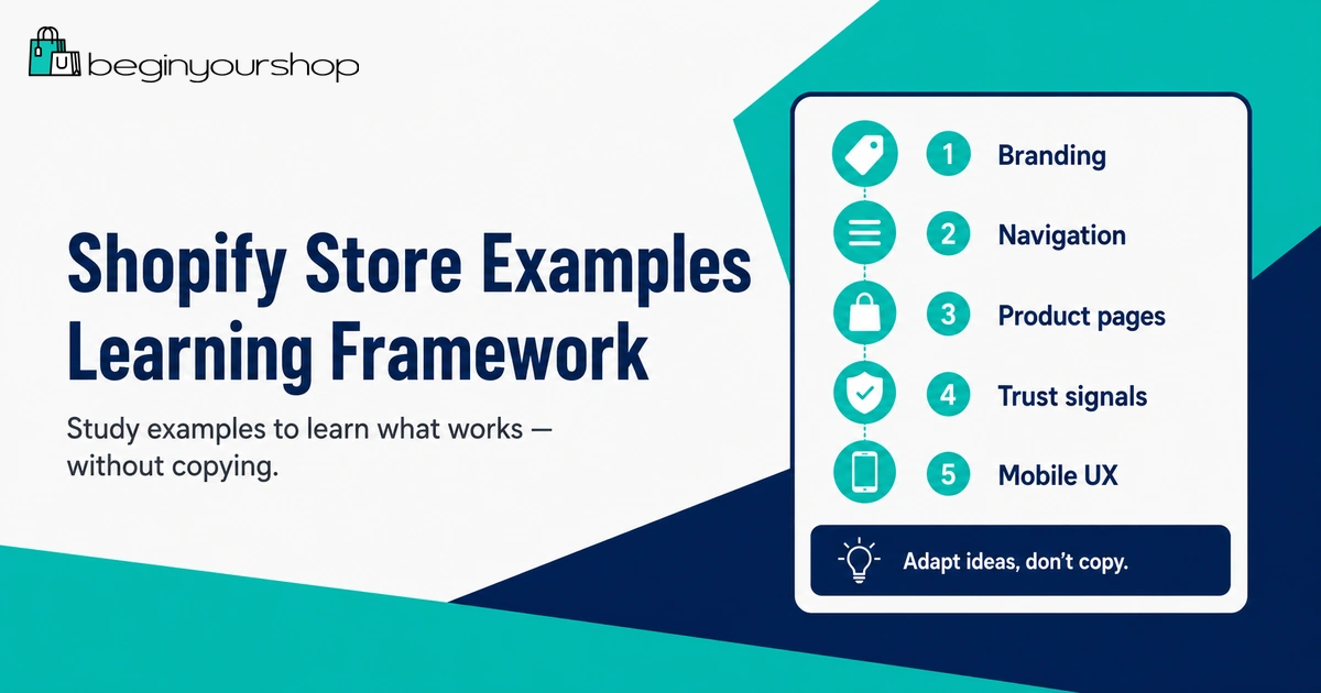 Framework for studying Shopify store examples
